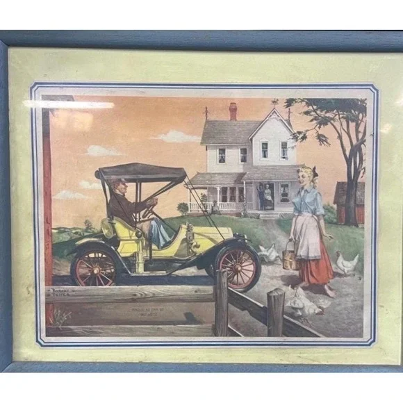 vintage 1960's Robert Pettes "Proud as Can Be" print- framed 8X10 - Picture 3 of 4